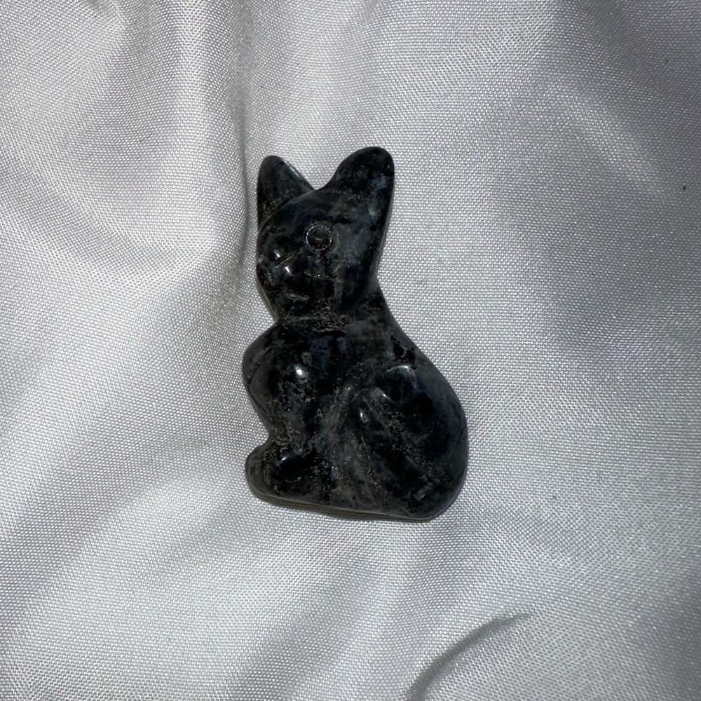Crystal Animal Sculpture Cat Dog Graphite Grey Black
